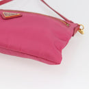 PRADA Shoulder Bag Nylon Pink Gold Auth 154238-14