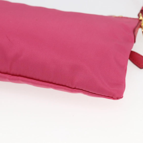 PRADA Shoulder Bag Nylon Pink Gold Auth 154238