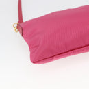 PRADA Shoulder Bag Nylon Pink Gold Auth 154238-17