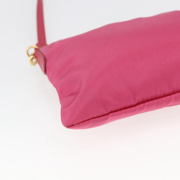 PRADA Shoulder Bag Nylon Pink Gold Auth 154238