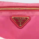 PRADA Shoulder Bag Nylon Pink Gold Auth 154238-18