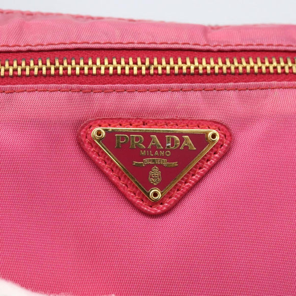 PRADA Shoulder Bag Nylon Pink Gold Auth 154238