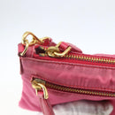 PRADA Shoulder Bag Nylon Pink Gold Auth 154238-9