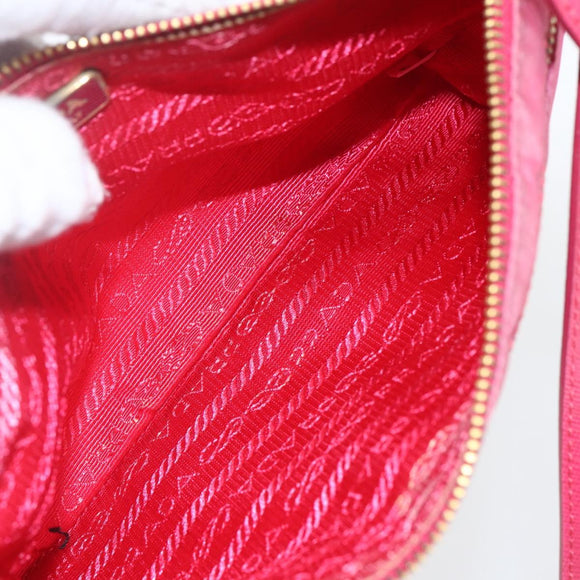 PRADA Shoulder Bag Nylon Pink Gold Auth 154238