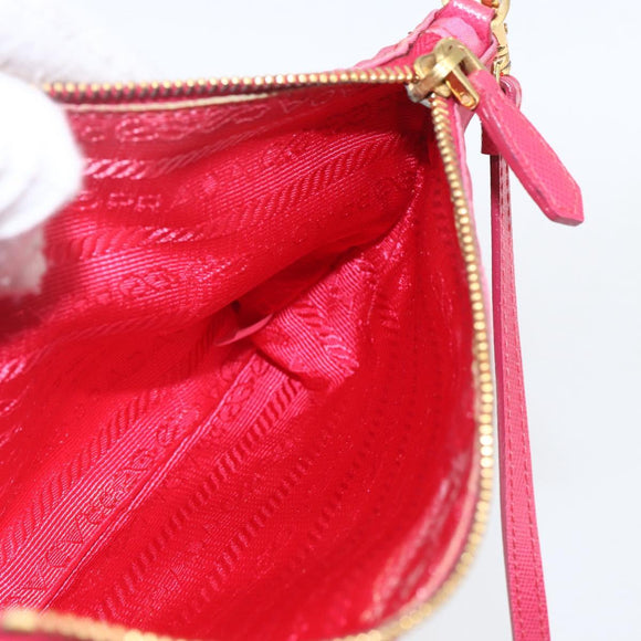 PRADA Shoulder Bag Nylon Pink Gold Auth 154238