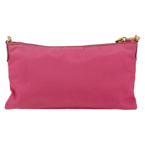 PRADA Shoulder Bag Nylon Pink Gold Auth 154238