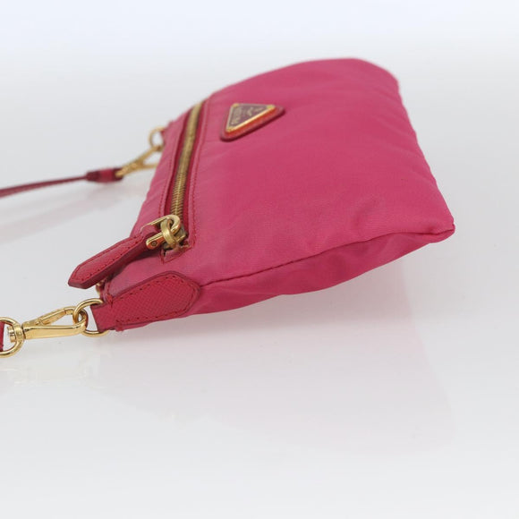PRADA Shoulder Bag Nylon Pink Gold Auth 154238