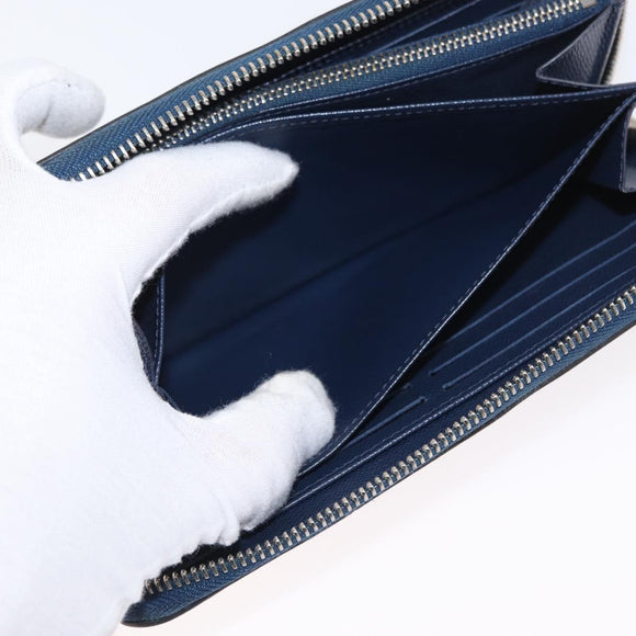 LOUIS VUITTON Epi Zippy Wallet Long Wallet Blue M61873 LV Auth 154243