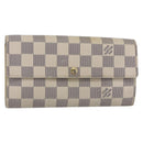 LOUIS VUITTON Damier Azur Portefeuille Sarah Long Wallet N61735 LV Auth 154245-1
