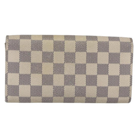 LOUIS VUITTON Damier Azur Portefeuille Sarah Long Wallet N61735 LV Auth 154245 - 0