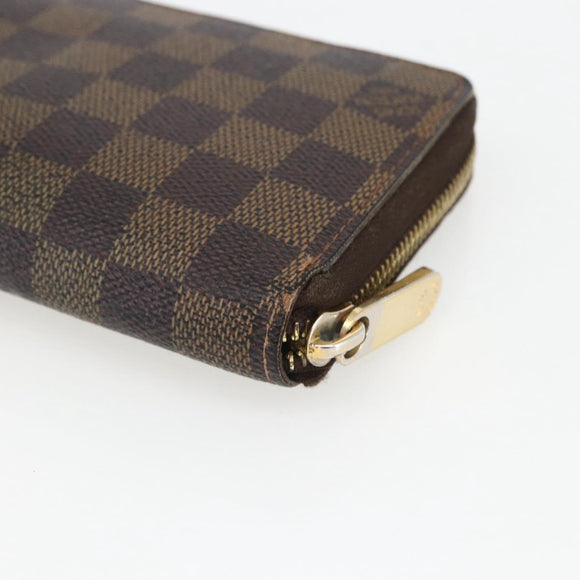 LOUIS VUITTON Damier Ebene Zippy Wallet Long Wallet N41661 LV Auth 154246