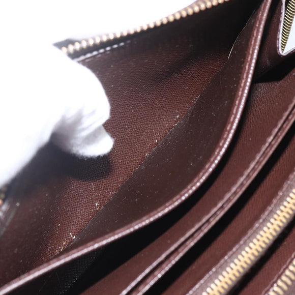 LOUIS VUITTON Damier Ebene Zippy Wallet Long Wallet N41661 LV Auth 154246