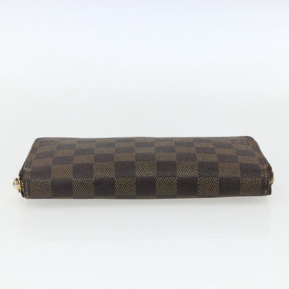 LOUIS VUITTON Damier Ebene Zippy Wallet Long Wallet N41661 LV Auth 154246