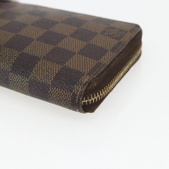 LOUIS VUITTON Damier Ebene Zippy Wallet Long Wallet N41661 LV Auth 154246