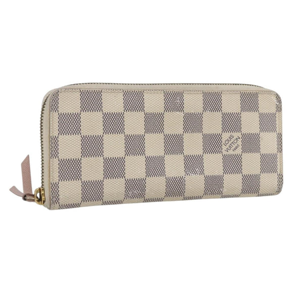 LOUIS VUITTON Damier Azur Portefeuille Clemence Long Wallet N61264 Auth 154247