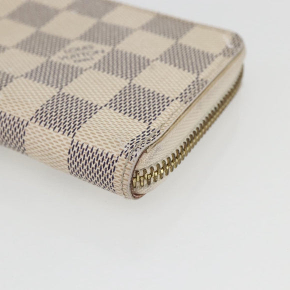 LOUIS VUITTON Damier Azur Portefeuille Clemence Long Wallet N61264 Auth 154247
