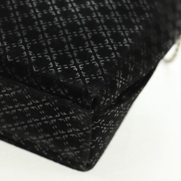 Salvatore Ferragamo Chain Shoulder Bag Suede Black Silver Auth 154248V