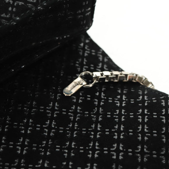Salvatore Ferragamo Chain Shoulder Bag Suede Black Silver Auth 154248V