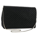 Salvatore Ferragamo Chain Shoulder Bag Suede Black Silver Auth 154248V-1