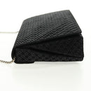 Salvatore Ferragamo Chain Shoulder Bag Suede Black Silver Auth 154248V-3