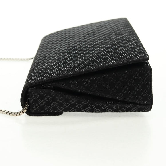 Salvatore Ferragamo Chain Shoulder Bag Suede Black Silver Auth 154248V