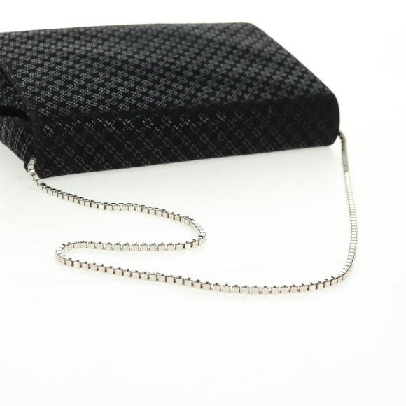 Salvatore Ferragamo Chain Shoulder Bag Suede Black Silver Auth 154248V