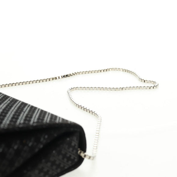 Salvatore Ferragamo Chain Shoulder Bag Suede Black Silver Auth 154248V