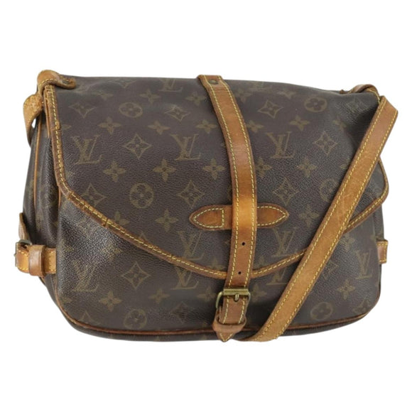 LOUIS VUITTON Monogram Saumur 30 Shoulder Bag M42256 LV Auth 154252
