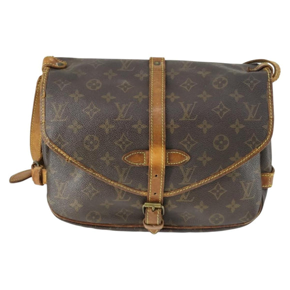 LOUIS VUITTON Monogram Saumur 30 Shoulder Bag M42256 LV Auth 154252