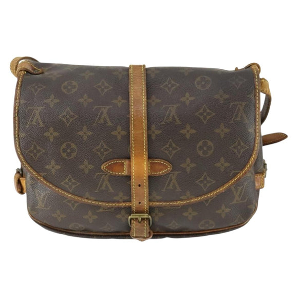 LOUIS VUITTON Monogram Saumur 30 Shoulder Bag M42256 LV Auth 154252