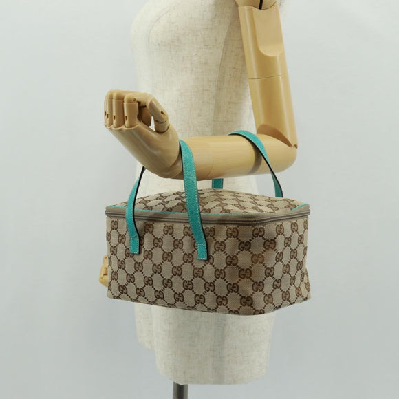 GUCCI GG Canvas Hand Bag Beige 124540 Auth 154256V