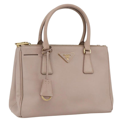 PRADA Hand Bag Safiano leather Pink Gold Auth 154259