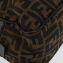 FENDI Zucca Canvas Hand Bag Black Brown Auth 154262-9