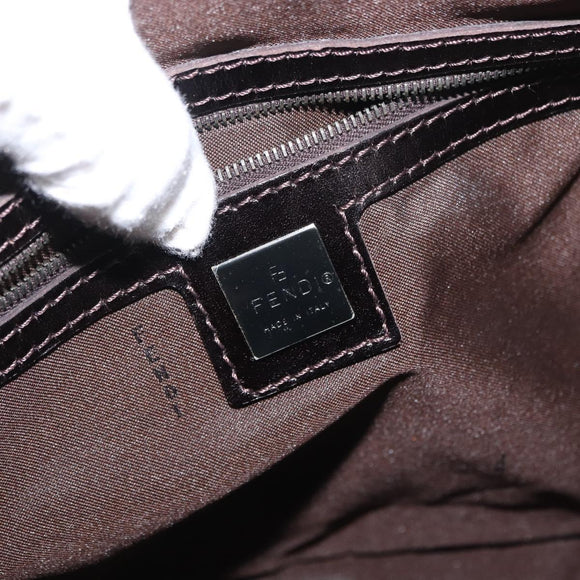 FENDI Zucca Canvas Hand Bag Black Brown Auth 154262
