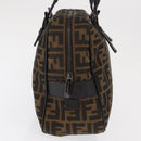 FENDI Zucca Canvas Hand Bag Black Brown Auth 154262-4