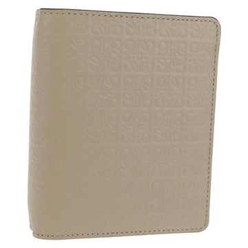 LOEWE Anagram Wallet Leather Ivory Gold Auth 154264SAM
