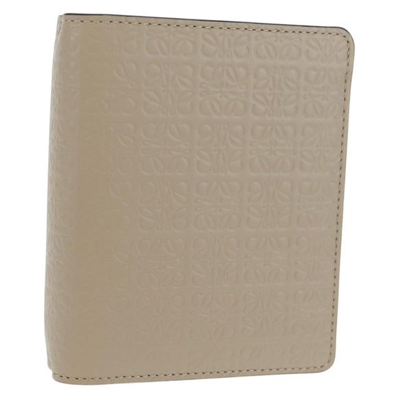 LOEWE Anagram Wallet Leather Ivory Gold Auth 154264SAM