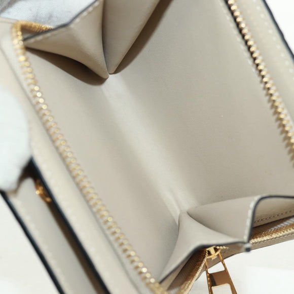 LOEWE Anagram Wallet Leather Ivory Gold Auth 154264SAM