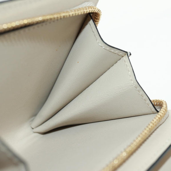 LOEWE Anagram Wallet Leather Ivory Gold Auth 154264SAM