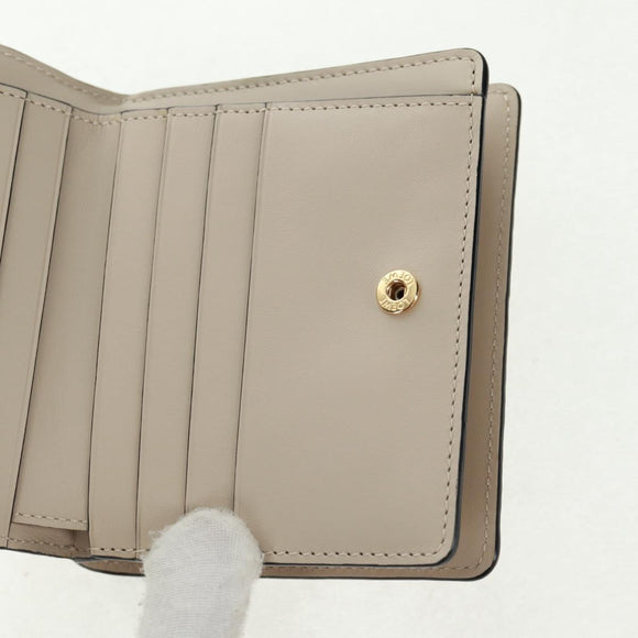 LOEWE Anagram Wallet Leather Ivory Gold Auth 154264SAM