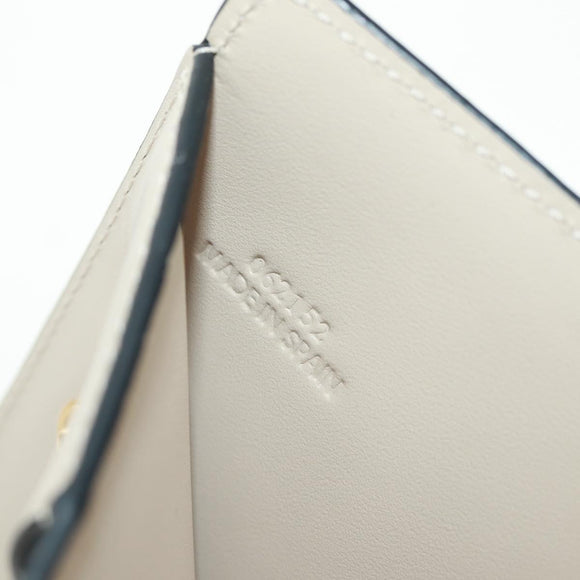 LOEWE Anagram Wallet Leather Ivory Gold Auth 154264SAM