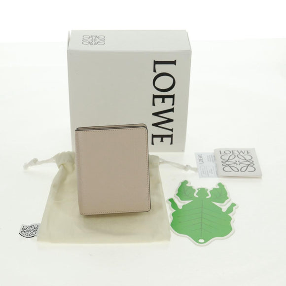 LOEWE Anagram Wallet Leather Ivory Gold Auth 154264SAM