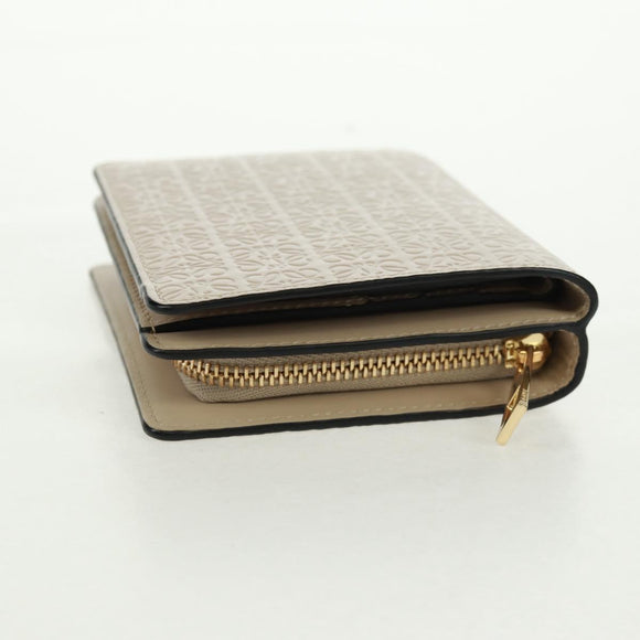 LOEWE Anagram Wallet Leather Ivory Gold Auth 154264SAM