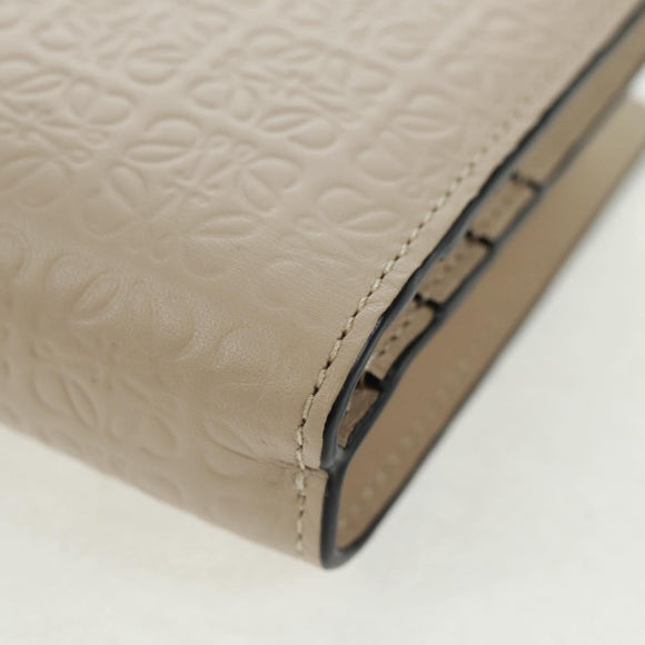 LOEWE Anagram Wallet Leather Ivory Gold Auth 154264SAM