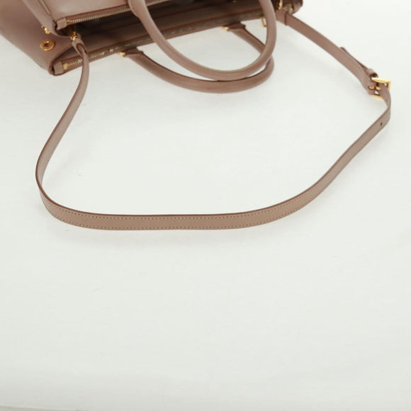 PRADA Hand Bag Safiano leather 2way Pink Gold Auth 154265V