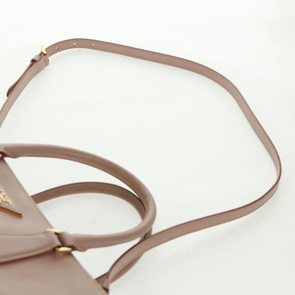 PRADA Hand Bag Safiano leather 2way Pink Gold Auth 154265V