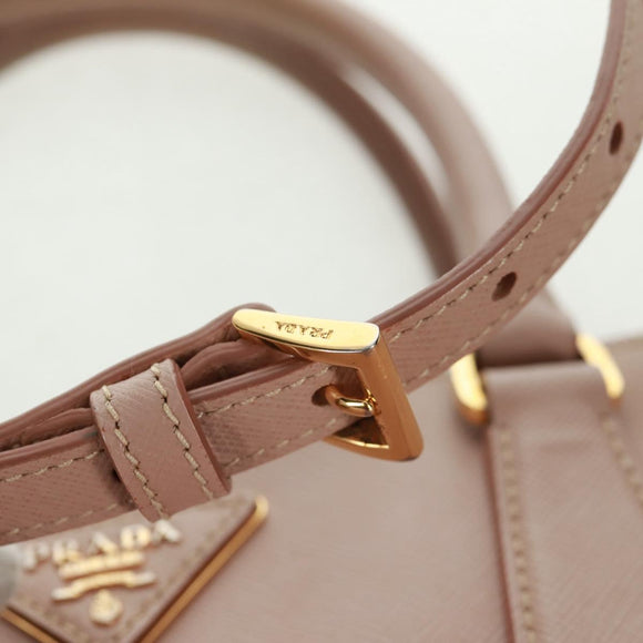 PRADA Hand Bag Safiano leather 2way Pink Gold Auth 154265V