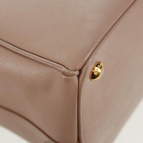 PRADA Hand Bag Safiano leather 2way Pink Gold Auth 154265V