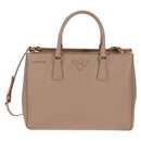 PRADA Hand Bag Safiano leather 2way Pink Gold Auth 154265V-13