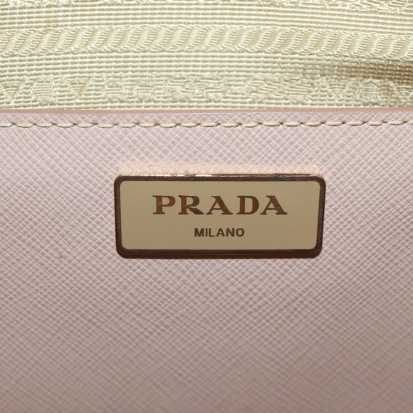 PRADA Hand Bag Safiano leather 2way Pink Gold Auth 154265V